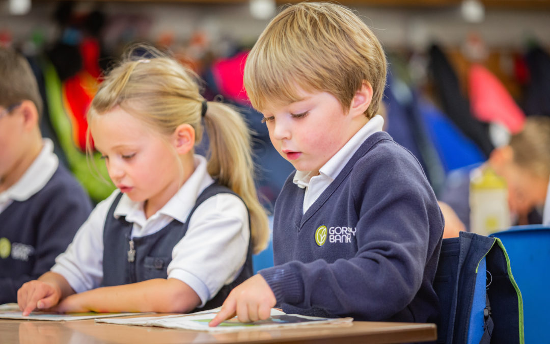 Gorsey bank pupils in class concentrating on their work.