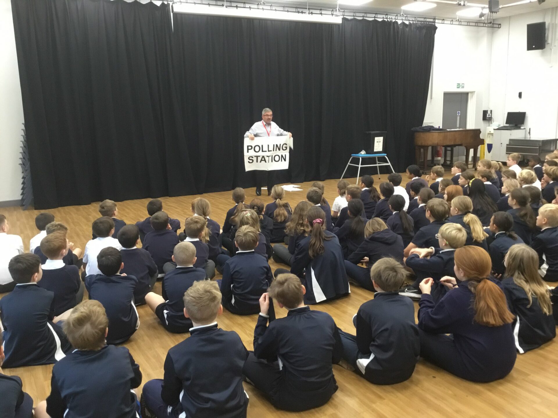 Local Councillor speaks to pupils in an assembly